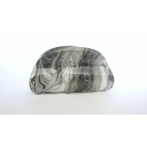 Mixed black gray white marbled hair claw clip