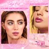 Hulyfw 2PCS Color Changing Lip Oil,pink Big Brush Head Long Lasting Moisturizing Smooth Non-Sticky Transparent Plumping Lip Glow Oil