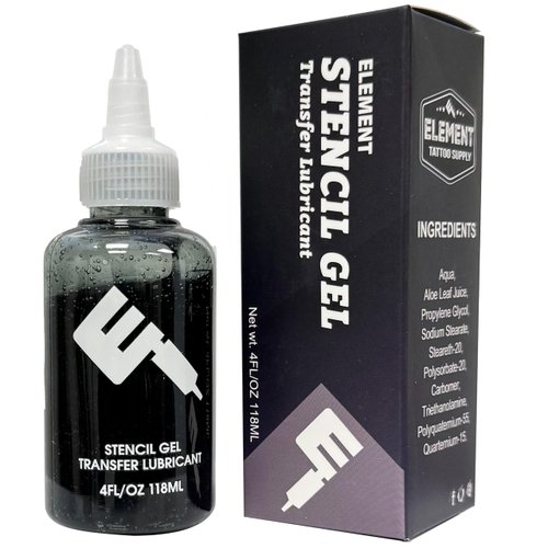 ELEMENT TATTOO SUPPLY - Black Tattoo Stencil Transfer Gel Lotion Cream Solution Applicator for skin Thick and Sticky for Clean Long Lasting Stencil Transfering for Professional Artists (4 oz)