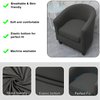 WOMACO 2 Pieces Club Chair Slipcover Printed Stretch Armchair Tub Round Barrel Swivel Chair Covers withc Cushion Cover Elastic Bottom Sofa Furniture Protector for Tullsta (1, Gray)