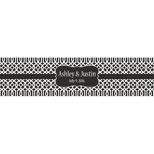 100 Black Trellis Moroccan Background Wedding Water Bottle Labels Engagement Party 8"x2"