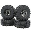 HOBBYSOUL 1.9 Beadlock Wheels Black Rims & Soft Sticky 1.9 Mud Slingers Tires 120mm for 1/10 Rock Crawler Axial SCX10 Capra Traxxas TRX4 Redcat Gen8, (4-Pack, Assembled)
