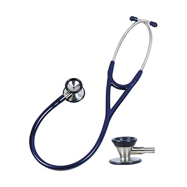 Cardiology Stethoscope (Navy Blue) with Name tag and a complimentary ECG Caliper