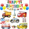 Car Party Supplies - Birthday Decorations for Children,Contain a Traffic Banner,a hat,2 Sticker,3 Glasses,5 Blowouts Noisemakers,5 Foil Balloons,6 Latex Balloons,Great for Kids Birthday Party