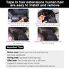 Liqusee Kinky Straight Tape In Hair Extensions Human Hair 100% Remy Hair Natural Black 14 inch 20pcs 50g/Pack Double Sided Seamless Skin Weft Tape ins Real Human Hair Extensions for Black Women