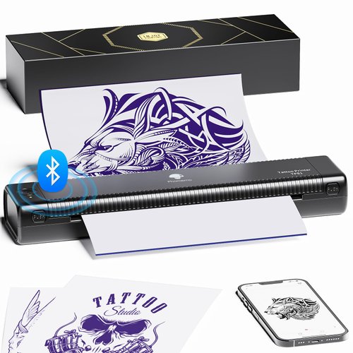 Phomemo TP81 Ultra Wireless Tattoo Stencil Printer, (Upgraded) Tattoo Machines Printer with 10pcs Transfer Paper, Tattoo Printer for Tattoo Artists & Beginners, Compatible with Tablet,Smartphone & PC