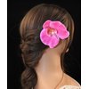 Yheahin 2pcs Flower Hair Clips Boho Orchid Hair Clips Artificial Phalaenopsis Hair Barrettes Bridal Hawaiian Beach Party Hair Accessories for Women (Rose Red)