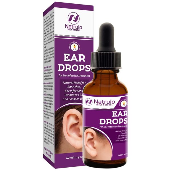 Natural Ear Drops for Ear Infection – Homeopathic Eardrops for Adults, Kids, Baby, & Pets – Relieves Ear Aches, Swimmer's Ear, & Loosens Wax – Kids Safe Ear Health Made in USA