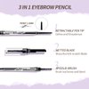 Music Flower Eyebrow Pencil,Portable 3 in 1 Eyebrow Shaping Enhancing Kit with Brow Trimmer & Brow Brush + Replaceable Brow Refills (Black)