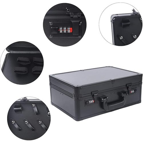 InSyoForeverEC Professional Barber Case, Barber Tool Kits Storage, Double Layer Travel Barber Tool Box, Luxury Carrying Case for Beauty Hair Stylist Pet Groomer with Handle & Secure Numlock (Style 1)