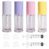 Qeuly 4Pcs Empty Lip Gloss Tubes, 6ml Clear Lip Gloss Tubes with Wand, Plastic Lip Balm Gloss Containers for DIY Makeup Lipgloss Making Kit (D25xH86mm) (colorful)