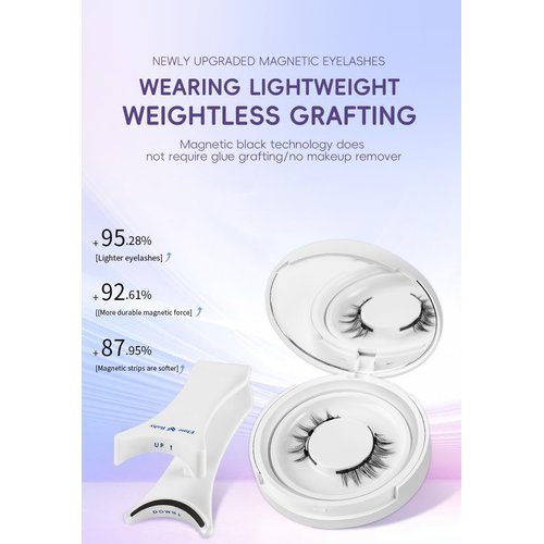Reusable Magnetic False Eyelashes, Natural False Eyelashes Extension Kit, Easy to Apply, No Glue Needed, Dual 3D Magnetic Lashes without Eyeliner-G15