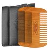 Viking Revolution Wooden Beard Comb & Case, Dual Action Fine & Coarse Teeth, Perfect for use with Balms and Oils, Top Pocket Comb for Beards & Mustaches (2 Pack)
