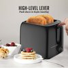 OVENTE Electric 2 Slice Toaster Machine with 6-Shade Toast Settings, 700W Power, Removable Crumb Tray and Compact Design Perfect for Toasting Bread, Bagels, Waffles and Puff Pastry, Black TP2210B