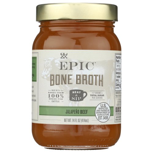 Epic Artisanal Bone Broth, Beef Jalapeno Sea Salt, 14 oz.