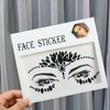 Black Eye Body Face Gems Rhinestone Temporary Tattoo Sticker -Face Body Tattoos Party Makeup Self Adhesive Crystal Makeup Diamonds Holiday Festival Party Supplies 2pcs