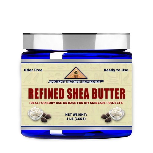 Naturally Refined AFRICAN IVORY WHITE SHEA BUTTER BLOCKS/JAR UNSCENTED Bulk Size for Anti Aging, Dry Skin, DIY Body Butter Recipes Base for Skincare, Babycare and DIY Soap Making Projects. (16 oz.)