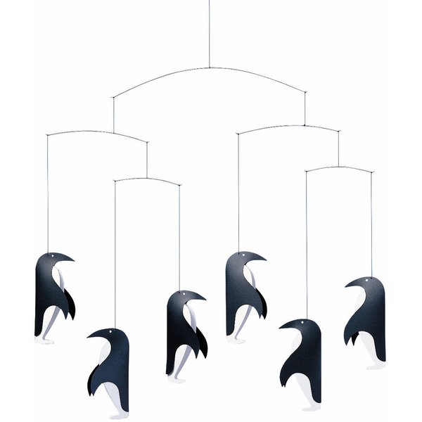 Penguin in Tails Hanging Nursery Mobile - 18 Inches - High Quality Plastic - Handmade in Denmark by Flensted