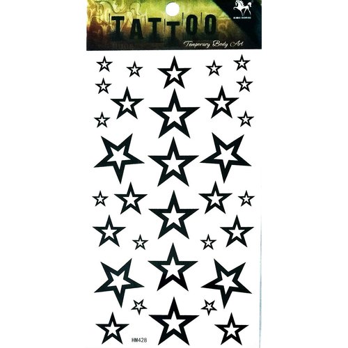 Tattoos 2 Sheets Stars Waterproof Temporary Tattoos Festival Flash Fake Tattoo Body Art Stickers for Arms Legs Shoulder or Back