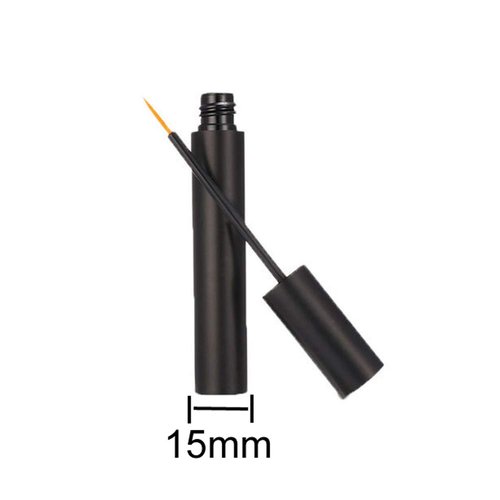 Lasenersm Matte-Black 5ml Aluminum Empty Eyeliner Tubes Refillable with 2 Mini Plastic Funnels for Eyelash Growth Liquid, False Eyelashes Glue, etc.