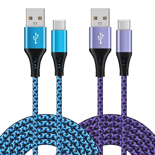 2Pack 6ft Fast USB Type C Cable Phone Charger Charging Cord for Motorola Moto G10 G9 G8 G7 Power Plus Play, Edge/G Power/Stylus/Razr/One 5G Ace/G100, G6 X4 Z4 Z3 Z2 Z Play Force Droid