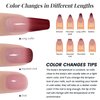 YTD Likomey Color Changing Gel Nail Polish,15ml Translucent Nude Pink Burgundy Red Mood Temperature Change Color Christmas Winter Ombre Thermal Salon Home Nail Art Manicure UV Nail Gel Varnish,WB08