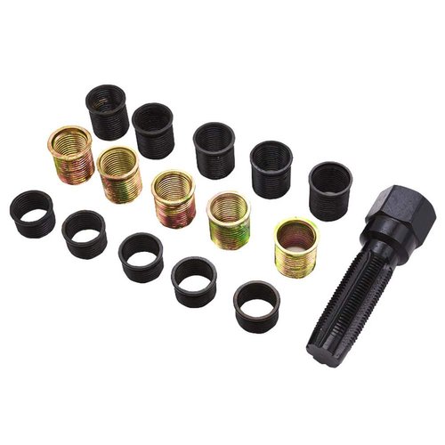 CALIDAKA Spark Plug Repair Kit 16Pcs Carbon Steel Spark Plug Tap Thread Repair Tools M14 X 1.25 Rethreading Set with Portable Case