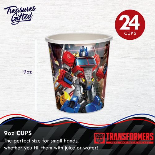 Treasures Gifted Transformers Cups 24ct - 9oz Transformers Party Cups Autobots - Transformers Party Supplies - Transformers Birthday Party Supplies - Transformers Birthday Decorations