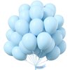 PartyWoo Pastel Blue Balloons, 50 pcs 12 Inch Pale Blue Balloons, Blue Balloons for Balloon Garland Balloon Arch as Birthday Party Decorations, Wedding Decorations, Baby Shower Decorations, Blue-Q13