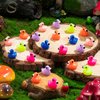 LHSYFBZ 120Pcs Mini Resin Flamingo Ducks, Colorful Flamingo Tiny Ducks, Cute Flamingo Figurines for Cake Topper Garden Dollhouse Landscape Aquarium Ornaments DIY Crafts