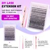 Yinaber Lash Extension Kit DIY 280pcs Individual Lash Clusters Kit 30D Curl 8-16mm Mix Cluster Eyelash Extension Kit with Lash Bond and Seal and Lash Tweezers for Self (30D-0.07D-8-16Mix KIT)