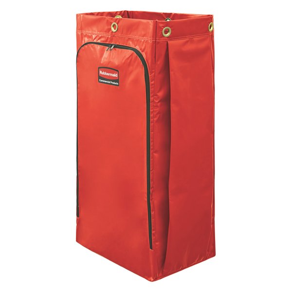 Rubbermaid Commercial Products High-Capacity Cleaning/Utility Cart Bag, 34-Gallon, Red, Compatible with Rubbermaid Cleaning Carts for Laundry/Trash Transport