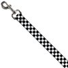 Dog Leash Checker Black White 4 Feet Long 1.5 Inch Wide