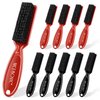 NICEMOVIC Barber Clipper Cleaning Brushes, 10 Pcs Plastic Handle Nylon Bristles, Anti-Slip Handle Mini Brush Bulk Set, Duster Manicure Brush for Hair Styling Tools, Kitchen Sink, Shoes (Black&Red)
