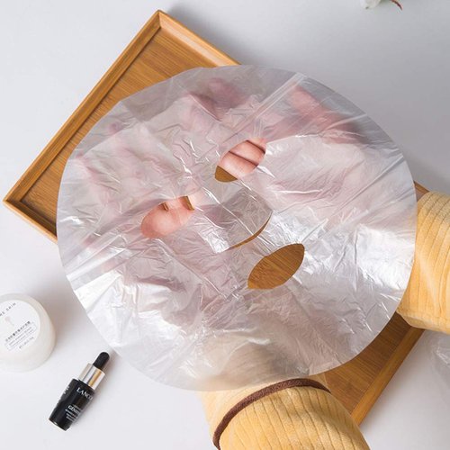 Beaupretty 400Pcs DIY Facial Sheet Plastic Disposable Spa Skin Care Pre-cut Facial Paper Sheet Film for Home and Salon Clear
