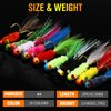 Dovesun Crappie Jigs, Jig Heads with Feather Hand-Tied Marabou Jigs 40pcs Ice | Fly Fishing Lures 10 Colors 1/16oz Fishing Hair Jigs for Panfish Sunfish Walleye