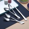 Grapefruit Spoons 5 Pieces Set, 4 Stainless Steel Grapefruit Spoon And 1 Grapefruit knife With Titanium Plating, Grapefruit Utensil Set, Serrated Edges Spoon pack of 5 (Silver)