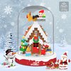 Christmas Gingerbread House Building Blocks Toy, 571 Pcs Building Sets Christmas Decoration with Dust Cover, Mini Building Kit, Holiday Display Gift for Christmas, Stocking Stuffers for Kids Adults
