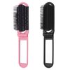 Travel Compact Hair Brush with Mirror and Massage Comb - 2 PCS Folding Comb, Mini Brush for Purse, Wet Hair Brush for Women and Men