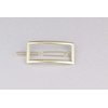 Gold rectangle barrette outline shape metal hair clip barrette gold shiny clip