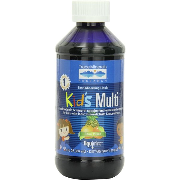 Trace Minerals | Kid's Multi Liquid Multivitamin Supplement with Vitamin C, Zinc, & Minerals | Supports Healthy Bones and Immunity | Natural Citrus Punch Flavor | 48 Servings, 8 fl oz (1 Pack)