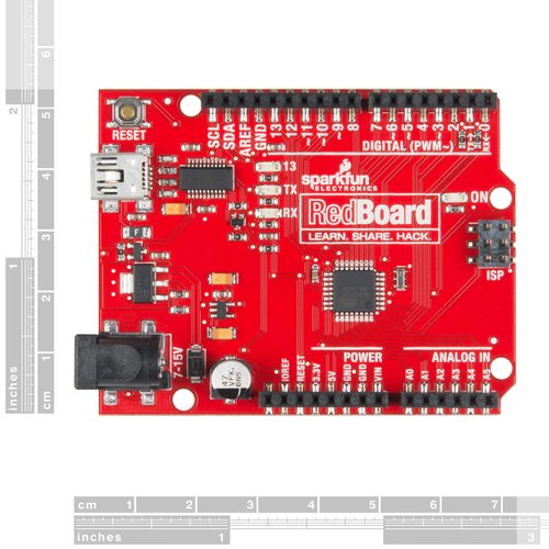 SparkFun RedBoard - Compatible with Arduino Breadboard-able Development Board w/ R3 Footprint Microcontroller Serves as Physical Computing Learning Platform Connect to Computer with USB Mini-B