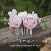 Fangsen Wedding Pink Rose Gypsophila Paniculata Flower Hair Comb Bridal Headpiece Floral Hair Accessories