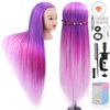 Mannequin Head with Hair, Beauty Star Doll Head for Hair Styling, 29.5" Long Syntheic Hair Cosmetology Hairdressing Training Practice Manikin Head with Clamp Stand and Braiding Kit for Girls