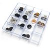 carrotez Stackable Jewelry Organizer Tray, 16 Grid, Clear Plastic Drawer Organizer for Makeup, Accessories, Desk, Vanity