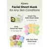 A'PIEU Daily Sheet Mask (Green Tea) - Moisturizing Korean Face Masks, 30-day supply, Lyocell fabric for comfort, Saturated with Green Tea Extract Essence