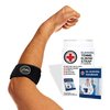 Tennis Elbow Brace & Adjustable Arm Band Support for Pain Relief for Tendonitis, Golfers Elbow Strap for Men and Women - Comfy Removable Arm Wrap for Daily Wear, Gym, Sports (Single, Black)
