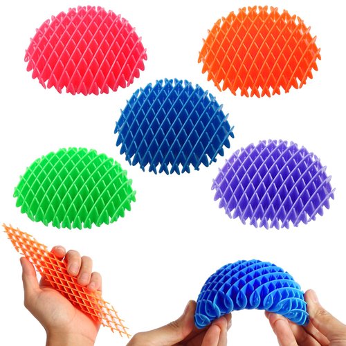 5 Pack Mini Fidget Worm Toys for Kids 8-12, Elastic Mesh Toys, Stress Relief Sensory Toys, 3D Bulk Fidget Toys for Adults Party Favors