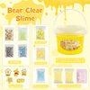 LAWOHO Bear Clear Slime 300ml, Yellow Clear Slime Kit for Girls Ages 8-12 with 9 Packs Slime Add-Ins, Slime for Kids Party Favors, Non Stick Slime Clay Toys Birthday Halloween Christmas Easter Gifts
