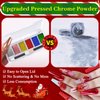 Christmas Chrome Nail Powder, Red Chrome Powder For Nails & X'mas Gold Green Metallic Mirror Nail Chrome Powder & Silver Rose Gold Pink Blue Purple Solid Chrome Powder for Nail Art